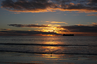 Borkums Bucht bei Sonnenuntergang