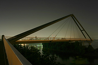 Pedestrians bridge at the Media-harbour